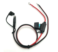 Connecteur de batterie SAE en cuivre de 0,6 mètre, 16 AWG, faisceau de câblage SAE vers borne à anneau avec fusible de 15 A pour utilisation automobile et moto