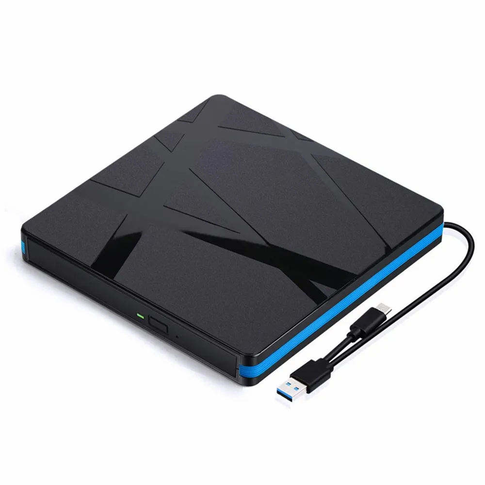 Bên Ngoài CD Drive USB 3.0 xách tay di động Type-C đọc CD chơi bên ngoài CD Drive DVD Burn cho thắng 11 và Mac