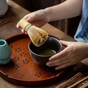Fouet et cuillère à thé Matcha en bambou avec emballage personnalisé en gros Ensemble de voyage Design classique avec fouet Matcha de qualité supérieure