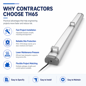 Luz LED Tri-Proof Personalizable OEM con Sensor de Emergencia y Opciones <span class=keywords><strong>DALI</strong></span> para Aplicaciones de Licitación de Proyectos - Product Image 4