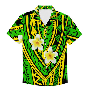 Mix Color Maoli Tribal Polynesian Hawaii 2Pcs Set <strong>Women</strong> Summer Short Sleeve Long Dress Match Men Shirt Couple <strong>Clothing</strong> <strong>Plus</strong> <strong>Size</strong> - Product Image 4