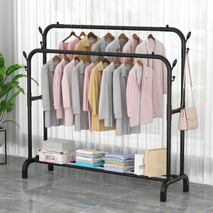 Perchero de pie para ropa, perchero rectangular resistente y grueso para uso doméstico, organizador de ropa para balcones pequeños - Product Image 2