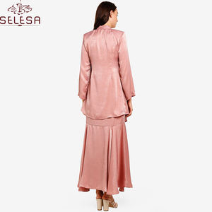 Новое поступление, скромная мусульманская женская одежда с длинным рукавом Baju Kurung, элегантная женская одежда в стиле русалки, батик кебая, Малайзия - Product Image 3