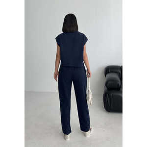 เสื้อเบลาส์ผ้าลินินคอวีสำหรับผู้หญิง - Product Image 5