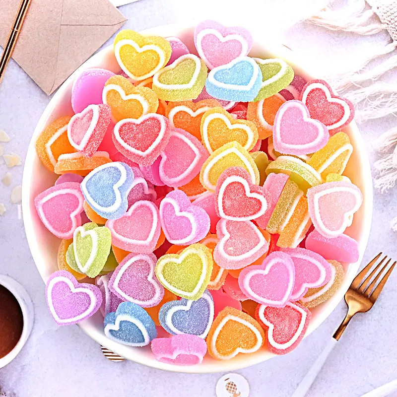 SUGAR HEARTS CANDY- 10 piece set Soft jelly gummis Kawaii Deco Nail Charms 10x10mm Kawaii Heart Candy Nail Art Charms