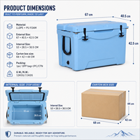 Glacière isotherme 50QT en LLDPE rotomoulé pour la pêche, type Aussie Box