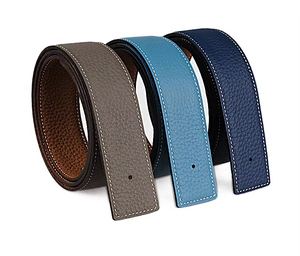 Sangle de <span class=keywords><strong>ceinture</strong></span> en cuir véritable grain de litchi pour hommes <span class=keywords><strong>Ceinture</strong></span> de remplacement en cuir de vachette de qualité supérieure <span class=keywords><strong>sans</strong></span> <span class=keywords><strong>boucle</strong></span> et trous cousus <span class=keywords><strong>Ceinture</strong></span> durable - Product Image 2