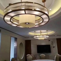 Grand lustre rond pour restaurant, salon, hall d'hôtel, lustre sur mesure, lampe vintage européenne
