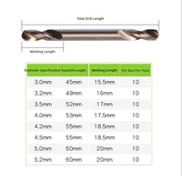 Foret hélicoïdal double à deux cannelures de 42 mm en acier inoxydable de haute qualité et acier rapide, à queue droite