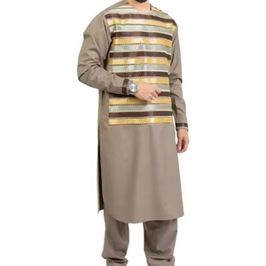 New Hot Sale Men Afghani Suit Cotton Embroidered Shalwar Kameez Set Lightweight Breathable Traditional <b>Islamic</b> <b>Clothing</b> Wedding - Product Image 4