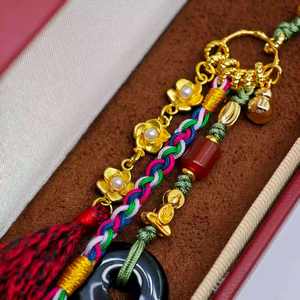 Adorno Colgante para Coche de Cobre con Cuentas de Ágata y Esmalte Vibrante de UM Jewelry, Venta al por Mayor, Regalo Unisex para Boda o Compromiso - Product Image 5