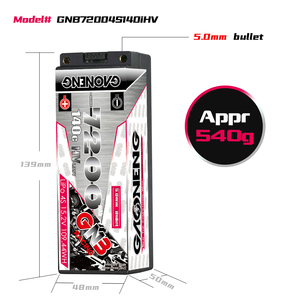Batería LiPo GNB para GNB72004S140iHV 7200MAH 4S1P HV 15.2V 140C RC, para coches y barcos de carreras RC a escala 1/10 1/8, con carcasa rígida y cable de 5mm integrado - Product Image 4