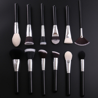 IPRESTA Set Kuas Rias Wajah Mewah, Kuas Rias Wajah Mewah Warna Hitam dengan Pegangan Kayu 35 Buah, Kuas Riasan Kosmetik Foundation Label Pribadi