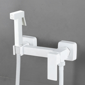 Miscelatore doccia da parete moderno quadrato in ceramica spazzolata con getto a pioggia, monocomando caldo/freddo, per bagno femminile - Product Image 3