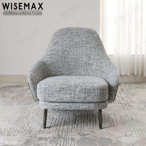 WISEMAX FURNITURE Chaise longue confortable en cuir souple et inclinable pour le loisir Fauteuil de canapé simple design Angie avec pouf - Product Image 3