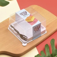 Fabricant d'usine transparent personnalisé clair carré conteneur à gâteau boîte d'emballage de gâteau en plastique