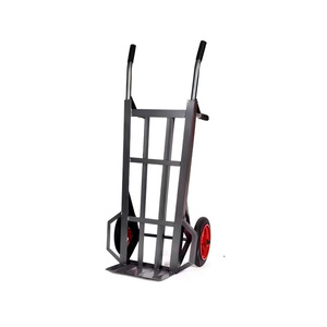 Chariot à main en acier avec 2 roues, plateforme robuste, usage industriel, revêtement en poudre argentée - Product Image 2