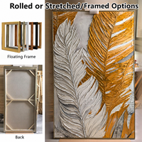 Peinture à l'huile texturée moderne de luxe, grand format sur toile, peinte à la main, avec palette et couteau 3D, motif arbre doré, pour décoration d'hôtel