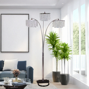 Lampada da Terra in Metallo Crystal Vision Bloom Multi-Arco, Design Contemporaneo ed Elegante, LED <span class=keywords><strong>Base</strong></span> E27 6000K Luce Diurna, Facile Installazione <span class=keywords><strong>per</strong></span> Casa e Arte - Product Image 4
