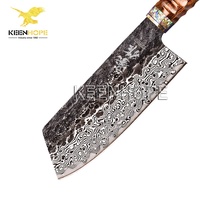 KEENHOPE-Couteau de cuisine japonais en acier damas VG10, 7 pouces, 89 couches, laiton, coquille d'ormeau, pointu, USA, désert, bois de fer