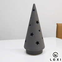 LEXI Ensemble d'ornements de Noël en porcelaine style nordique, couleur personnalisable gris et blanc, finition mate, design étoile creuse, pour la maison et les fêtes