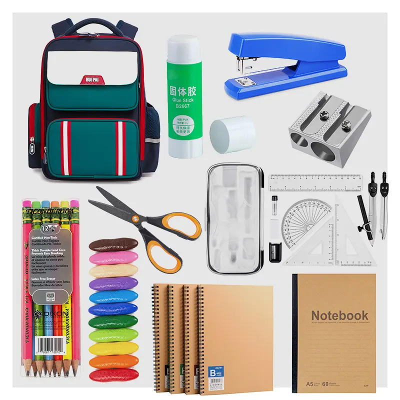 Bulk Promotional Art Custom Primary Supply Stationäres Kit Schreibwaren und Back To School Geschenk artikel Set Supplies Distributor