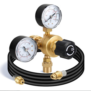 Vanne de réduction de pression AR/CO2 haute pression tout en cuivre, régulateur d'exportation mini argon/dioxyde de carbone de style américain - Product Image 1