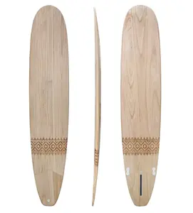 Wooden Shortboard Surfboard For Summer Beach Adults With Surf Fin