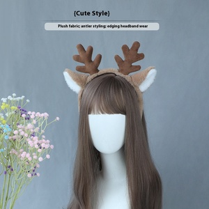 Gillian Noël Flocon <span class=keywords><strong>de</strong></span> neige Cerf Oreille Bandeau Cosplay Accessoire Bête Cheveux en peluche pour les décorations <span class=keywords><strong>de</strong></span> fête et l'accessoire d'habillage - Product Image 4