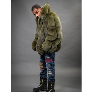 <span class=keywords><strong>Giacca</strong></span> in Pelliccia RXFurs Invernale Personalizzabile, Abbigliamento Outdoor Ampio, Bomber <span class=keywords><strong>a</strong></span> <span class=keywords><strong>Righe</strong></span> Verticali con Colletto per <span class=keywords><strong>Uomo</strong></span> - Product Image 3