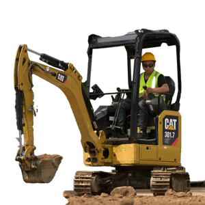 Excavadora hidráulica de cadenas Caterpillar 301.7 usada con motor Cummins, accesorios de engranajes y martillo hidráulico - Product Image 1