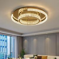 Lustre en cristal de luxe de haute qualité, salon, forme circulaire simple, style postmoderne, chambre à coucher, nouveau luminaire à spectre complet