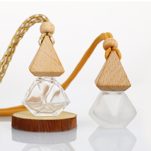 アロマディフューザー8ml香水ディフューザーガラス車用芳香剤吊り香水ボトル木製ふた付き - Product Image 6