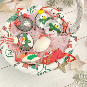 Felt Christmas Party Decorations Round Deer Snowman Santa Claus Felt Hanging <b>Ornament</b> Xmas Home Decor - Product Image 2