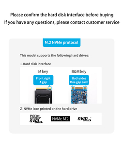 8TB 20gbps hdd ssd trường hợp <span class=keywords><strong>USB</strong></span> 3.2 Loại C Ổ cứng tốc độ cao M.2 NVMe SB-C để <span class=keywords><strong>SATA</strong></span> 20gbps bao vây Bộ chuyển đổi - Product Image 2