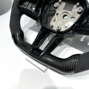 Volant sport en fibre de carbone et suède, personnalisable en usine, compatible avec CS M2 M3 M4 M5 M6 F30 F15 E90 E92 E60 - Product Image 3