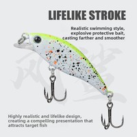 Leurre Micro Organism Sinking Minnow 52mm 3.8g, Appât Artificiel Dur en Plastique Biomimétique avec Hameçons