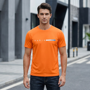 T-shirt à manches courtes en polyester pour homme avec imprimé dégradé <span class=keywords><strong>Paris</strong></span>, 6 couleurs, logo personnalisé - Anti-boulochage et respirant, vêtement décontracté - Product Image 3