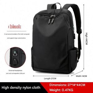 Sac à dos personnalisé de grande capacité, style premium, en nylon, adapté à l'utilisation d'un ordinateur, sac à dos à double bandoulière, cadeau promotionnel - Product Image 3