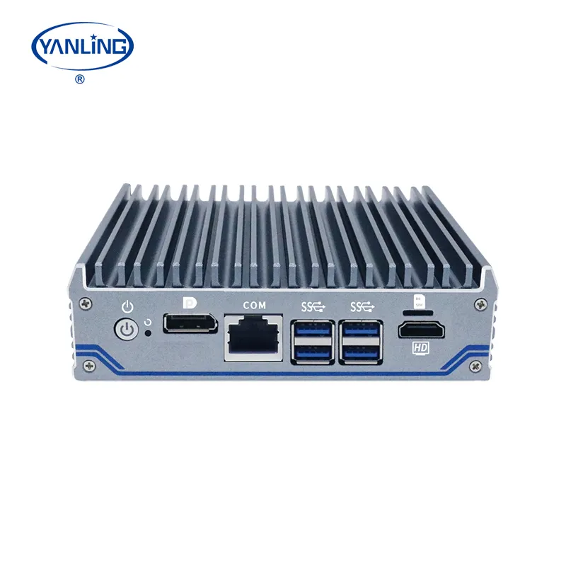 Fanless embedded computer pc barebon system Cele-ron J4125 Quad Core processor with 4*LAN