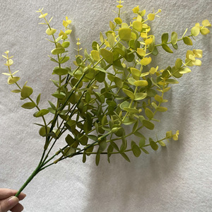 Lot de 20 tiges de plantes artificielles en plastique, peintes à l'huile, couleur <span class=keywords><strong>eucalyptus</strong></span>, fleurs artificielles, plante verte en pot - Product Image 6