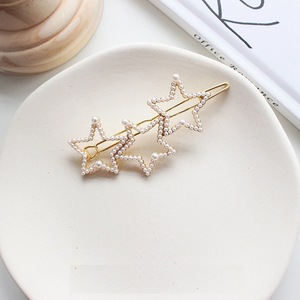 HOVANCI Accessoires de <span class=keywords><strong>cheveux</strong></span> élégants pour femmes, pinces à <span class=keywords><strong>cheveux</strong></span> géométriques rondes et triangulaires avec perles, barrettes à perles baroques pour mariage - Product Image 5