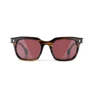 Benyi marrone scuro rettangolari occhiali da sole da uomo vendita calda all'ingrosso occhiali da sole vintage retrò occhiali da sole alla moda
