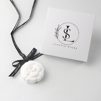 Diffuseur d'huiles essentielles en céramique parfumée, en plâtre, fait main, personnalisé avec logo, en forme de fleur, pour armoire, désodorisant d'ambiance