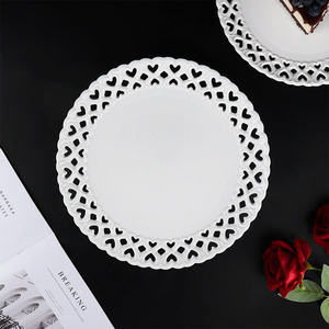 Assiettes rondes en porcelaine <span class=keywords><strong>blanche</strong></span> creuses pour gâteaux, steaks et dîners, vente en gros, pour la décoration de la maison et des restaurants - Product Image 4