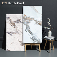 Produit très vendu : Panneaux muraux décoratifs solides en PET, feuilles de marbre PVC au charbon de bambou