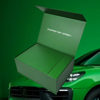 Boîtes cadeaux de luxe vert foncé carrées, recyclables, écologiques, réutilisables, avec couvercle rabattable, logo personnalisé, en papier magnétique pliable de qualité supérieure