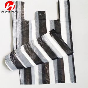 ถุงพลาสติก HDPE แบบเสื้อยืด ผลิตจากวัสดุรีไซเคิล พิมพ์โลโก้ได้ตามต้องการ ความหนา 6-50 ไมครอน สำหรับบรรจุภัณฑ์ซูเปอร์มาร์เก็ตและงานแสดงสินค้า - Product Image 5