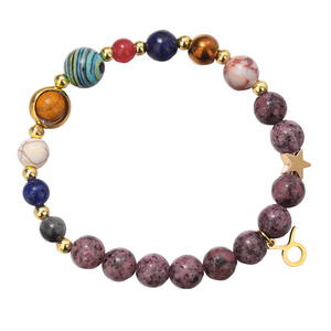 JD Wholesale - Pulsera con Colgante <span class=keywords><strong>de</strong></span> Acero Inoxidable con Ocho Piedras Naturales Planetarias, Signos del Zodiaco, Protección Energética, Joyería <span class=keywords><strong>para</strong></span> Parejas - Product Image 5