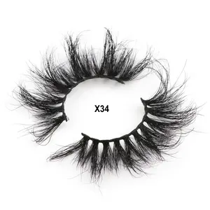 Wholesale Private Label 22mm Eye lashes Dramatic thick Full Strip Fluffy 25mm Mink Eyelash strip Lashes